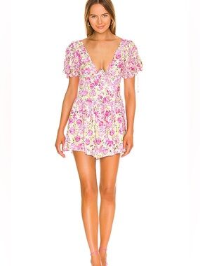 slim fit dress slacks For Love & Lemons 'Rosalyn' Dress in Pink – HONEY HIRE BOUTIQUE